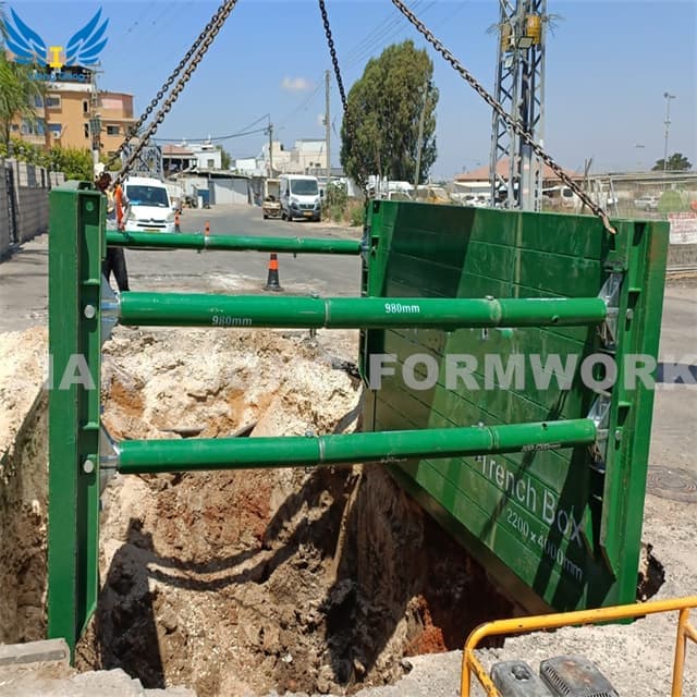 Lianggong Trench Shoring Shields Система за укрепване на изкопи, използвана при изкопаване на канавки и полагане на тръби